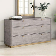 Rustic Haven Brown Oak six Drawer Dresser