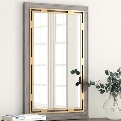 Rustic Haven Brown Oak six Drawer Mirror Mirrors| Roots Furniture