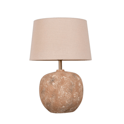 Rustic Style Table Lamp with Warm Beige Shade - Al Rugaib Furniture