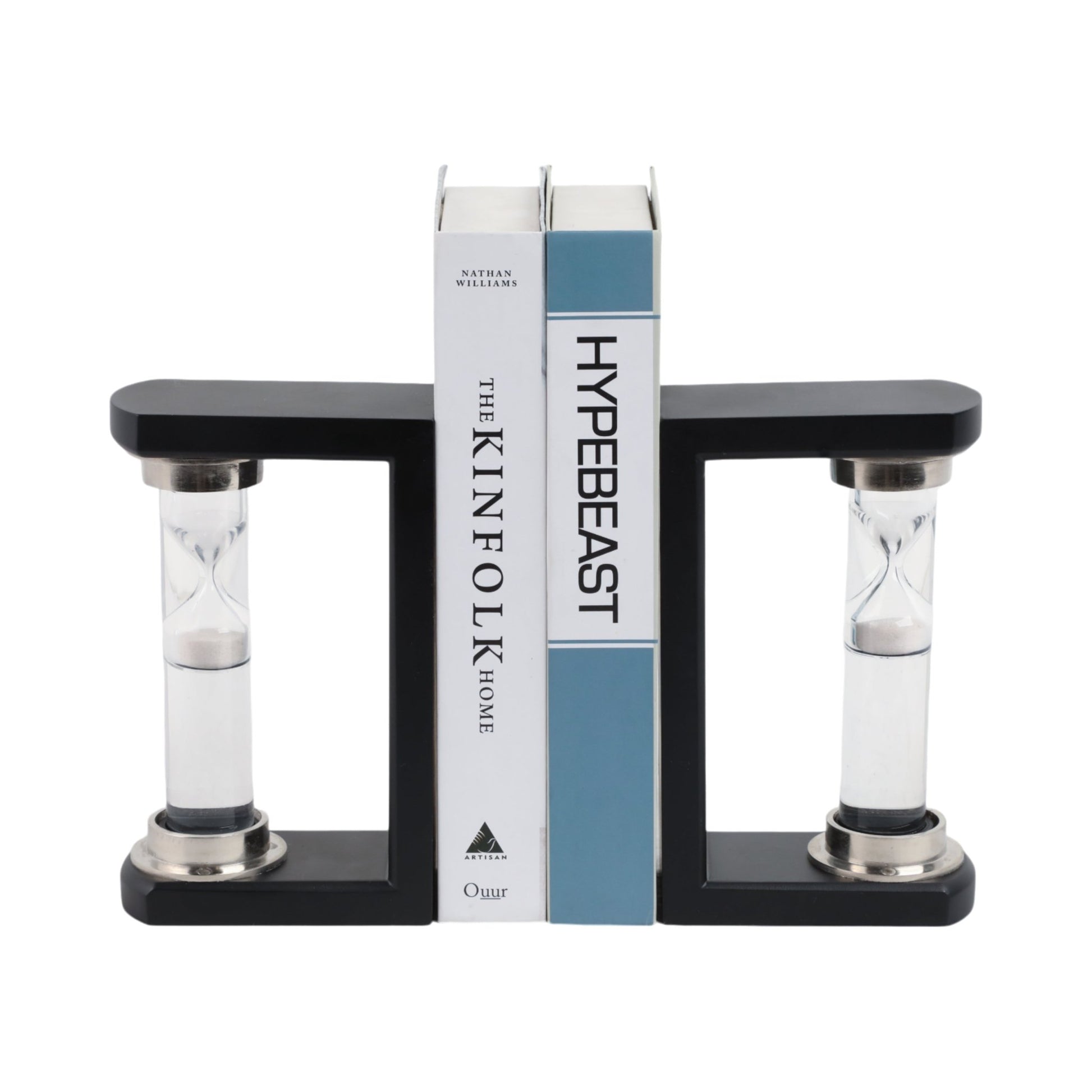 S/2 10" Raven Small Hourglass Bookends Table Decors| Sagebrook Home