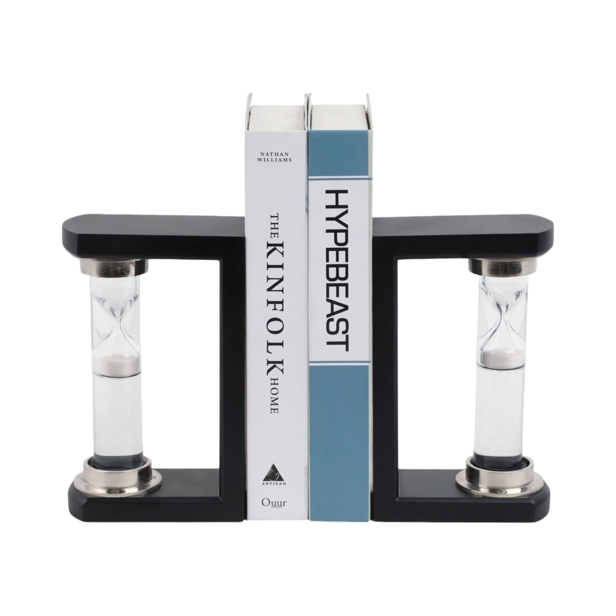 S/2 10" Raven Small Hourglass Bookends Table Decors| Sagebrook Home