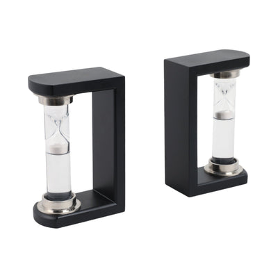S/2 10" Raven Small Hourglass Bookends - Al Rugaib Furniture