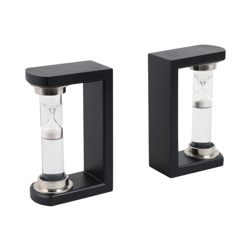 S/2 10" Raven Small Hourglass Bookends - Al Rugaib Furniture