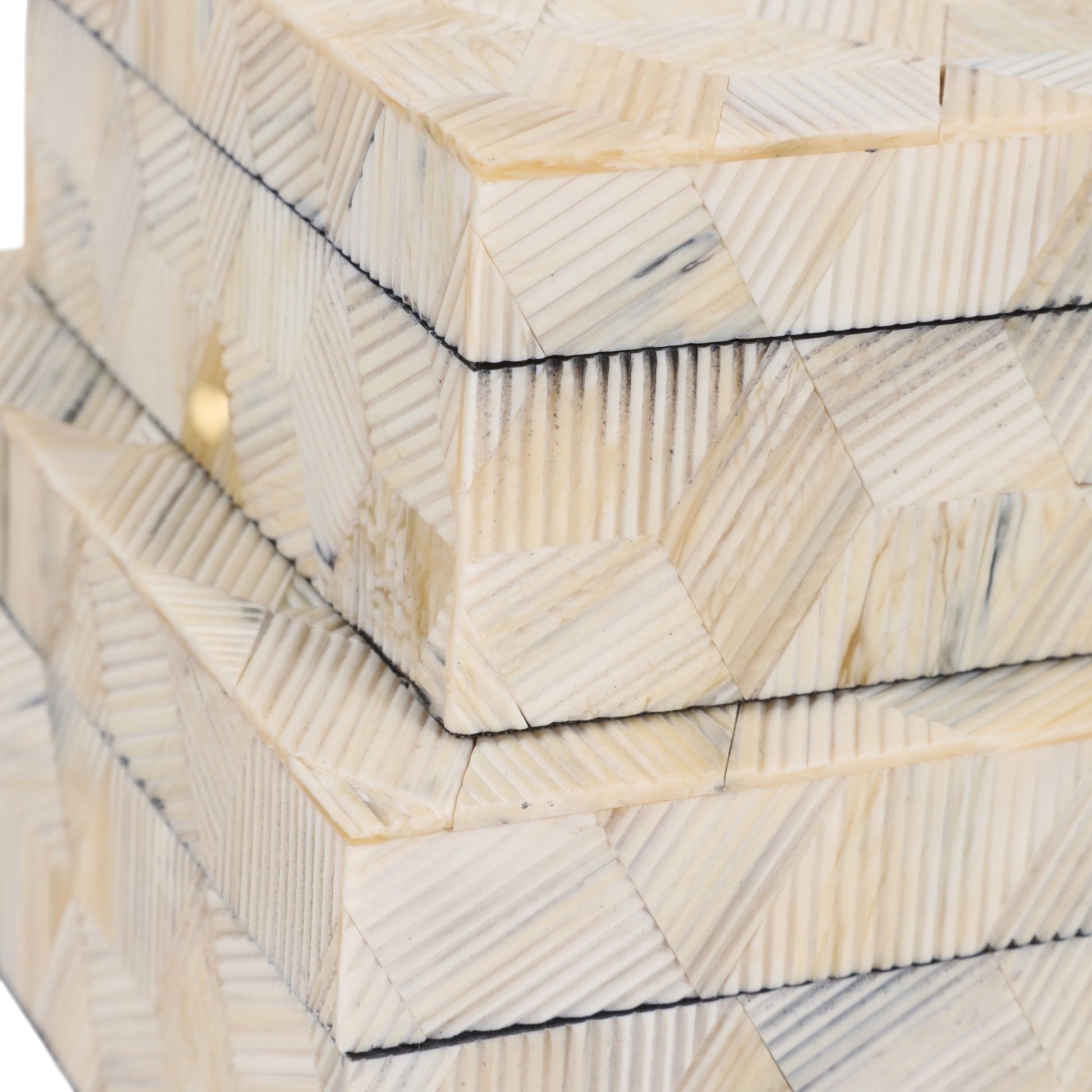 S/2 10/11" Etched Geo Cube Resin Boxes, Multi Box| Sagebrook Home
