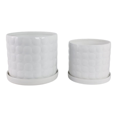 S/2 10/12" Bubble Planter, White - Al Rugaib Furniture