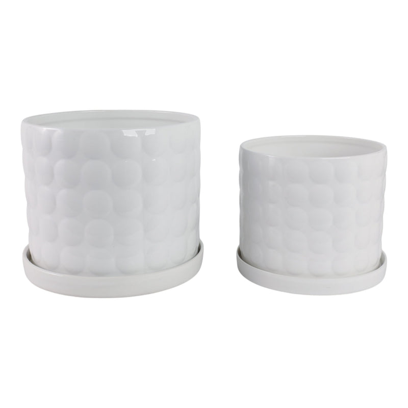 S/2 10/12" Bubble Planter, White - Al Rugaib Furniture