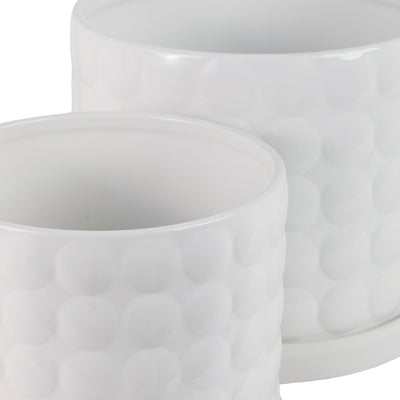 S/2 10/12" Bubble Planter, White - Al Rugaib Furniture