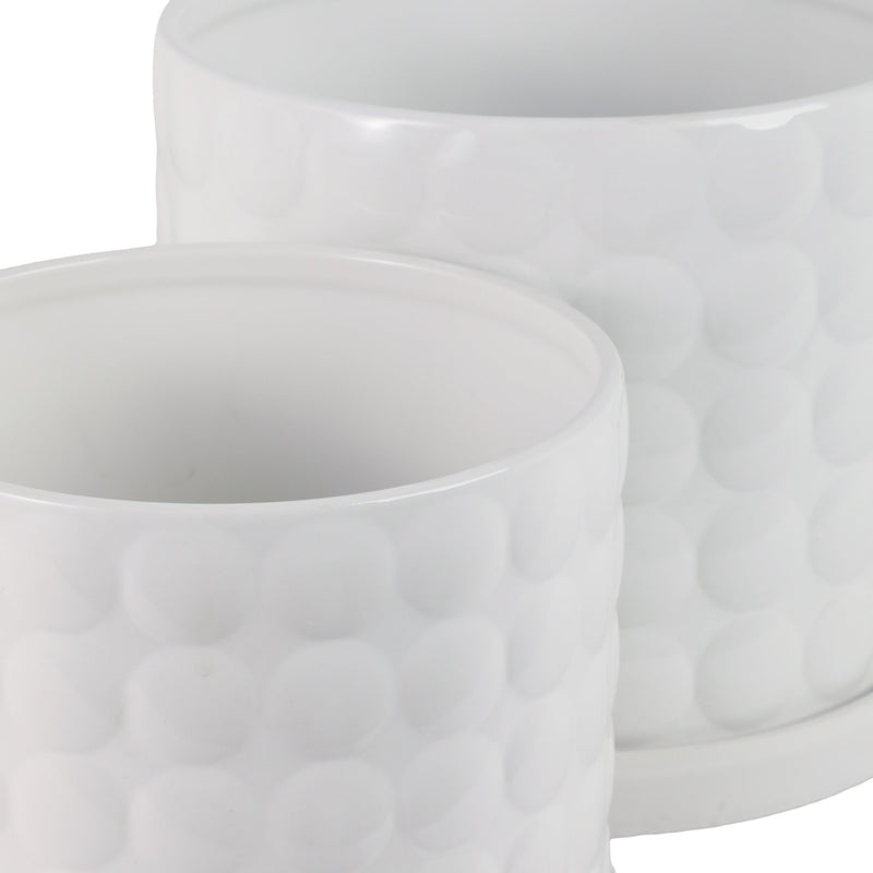 S/2 10/12" Bubble Planter, White - Al Rugaib Furniture