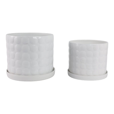 S/2 10/12" Bubble Planter, White - Al Rugaib Furniture
