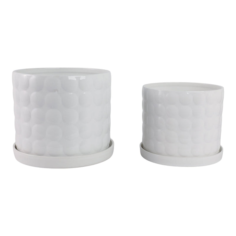 S/2 10/12" Bubble Planter, White - Al Rugaib Furniture