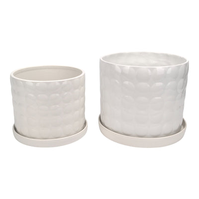 S/2 10/12" Bubble Planter, White - Al Rugaib Furniture