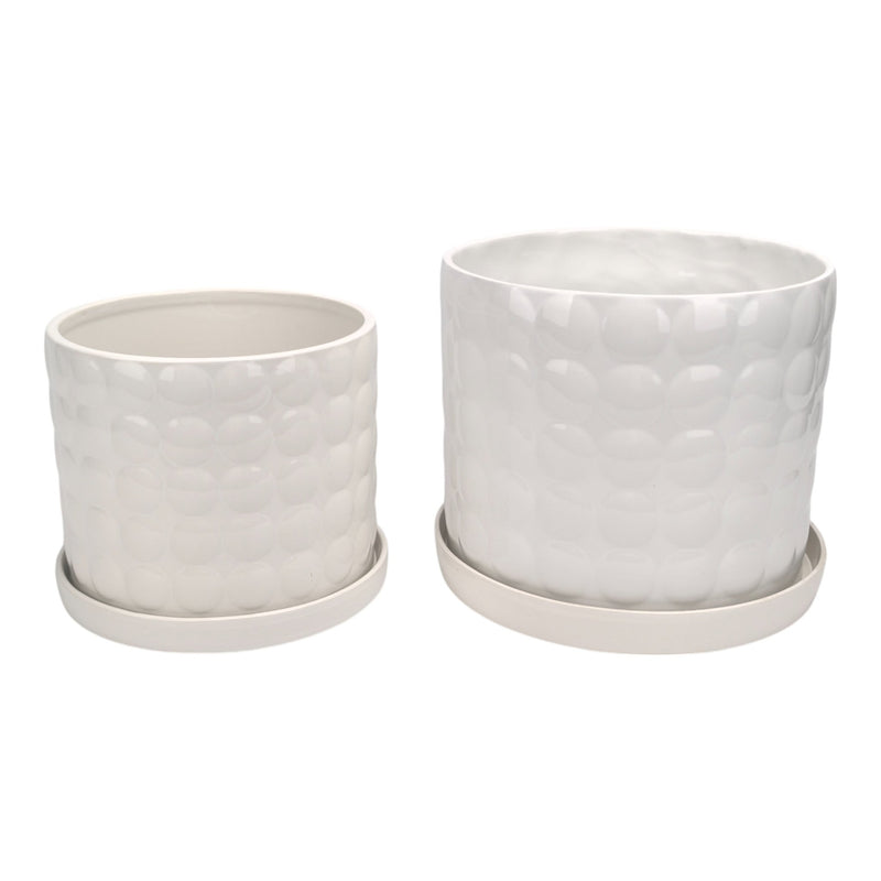 S/2 10/12" Bubble Planter, White - Al Rugaib Furniture