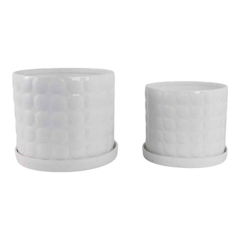 S/2 10/12" Bubble Planter, White - Al Rugaib Furniture
