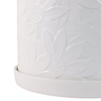 S/2 10/12" Daisy Flower Planter, White - Al Rugaib Furniture