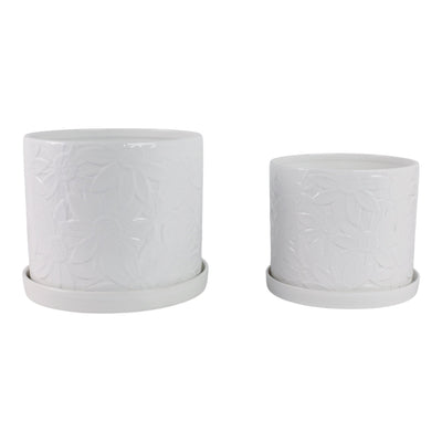 S/2 10/12" Daisy Flower Planter, White - Al Rugaib Furniture