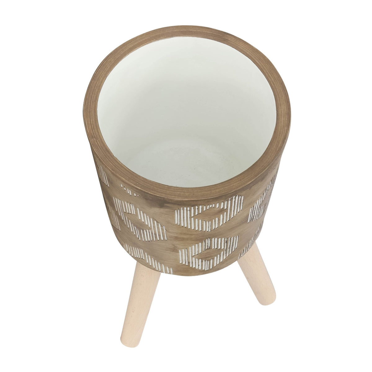 S/2 10/12" Diamond Planter W/ Wood Legs, Brown Kd Outdoor Planters| Sagebrook Home