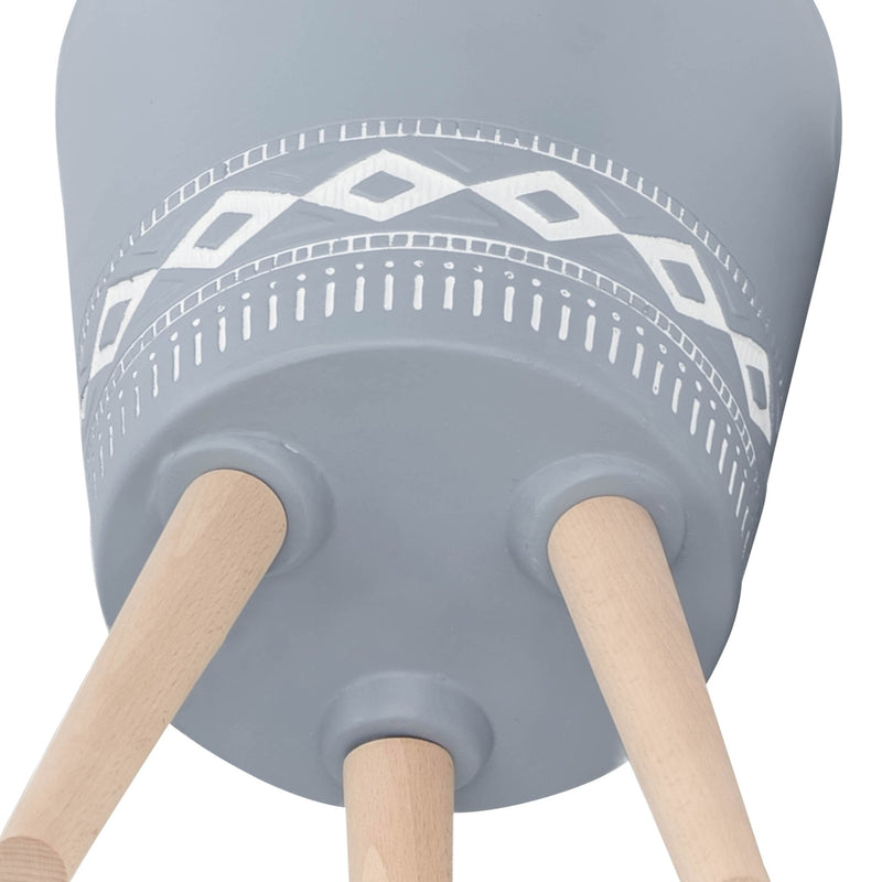 S/2 10/12" DIAMOND PLANTER W/ WOOD LEGS, GRAY (KD) - Al Rugaib Furniture