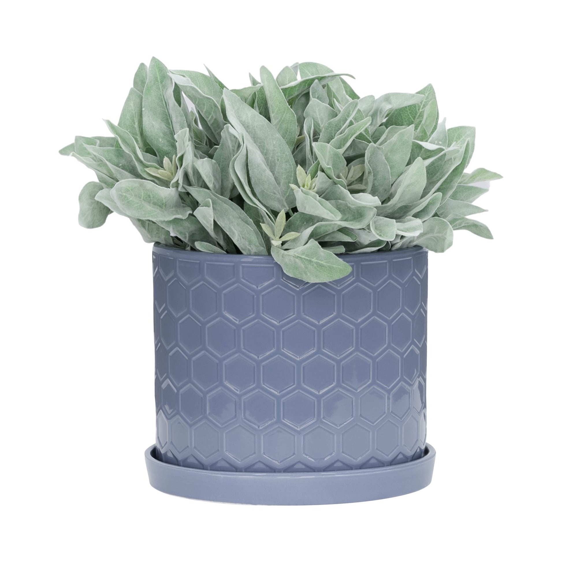 S/2 10/12" HONEYCOMB PLANTER W/ SAUCER, GRAY Outdoor Planters| Sagebrook Home