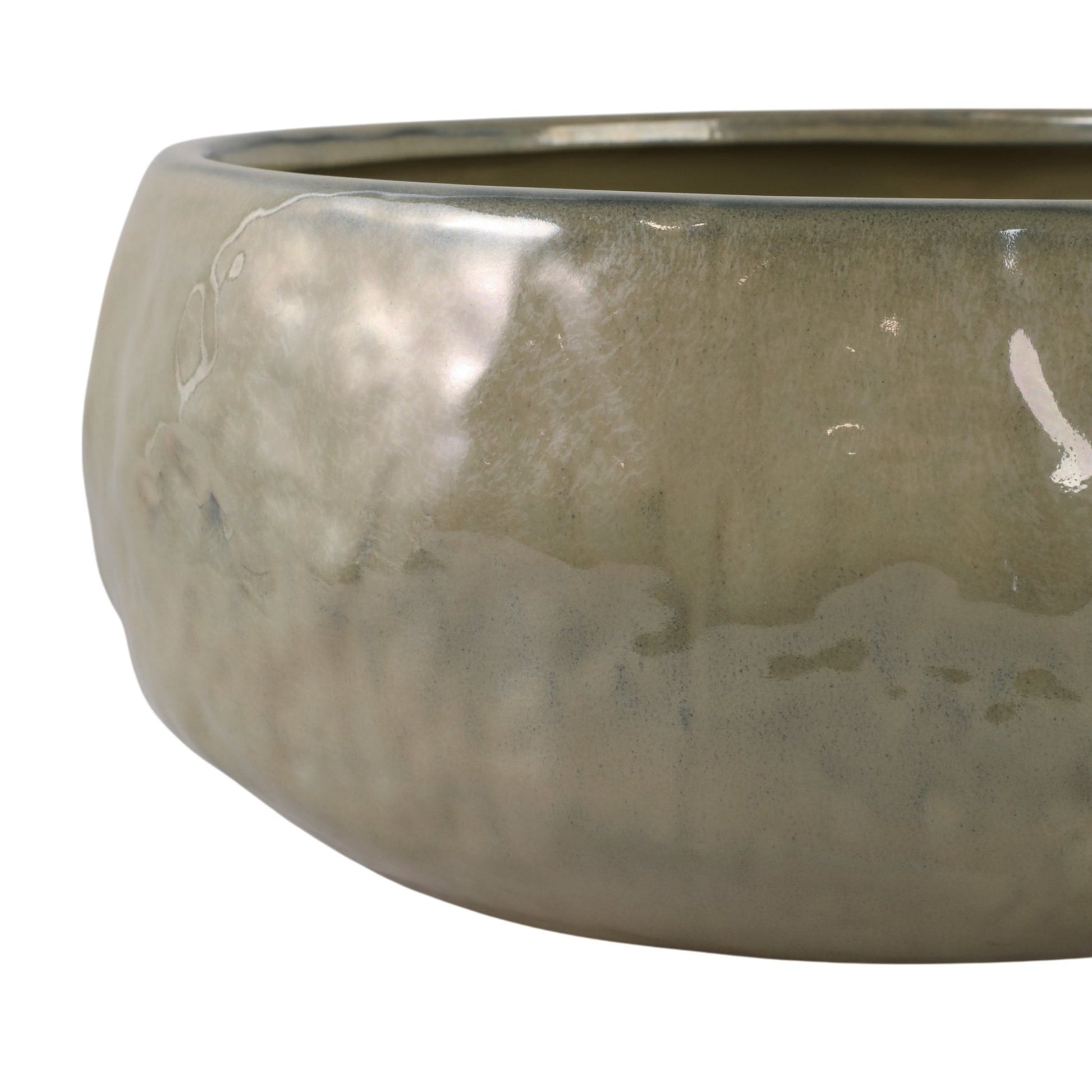 S/2 10/12" IRIDESCENT BOWL PLANTERS, GREEN Planter| Sagebrook Home