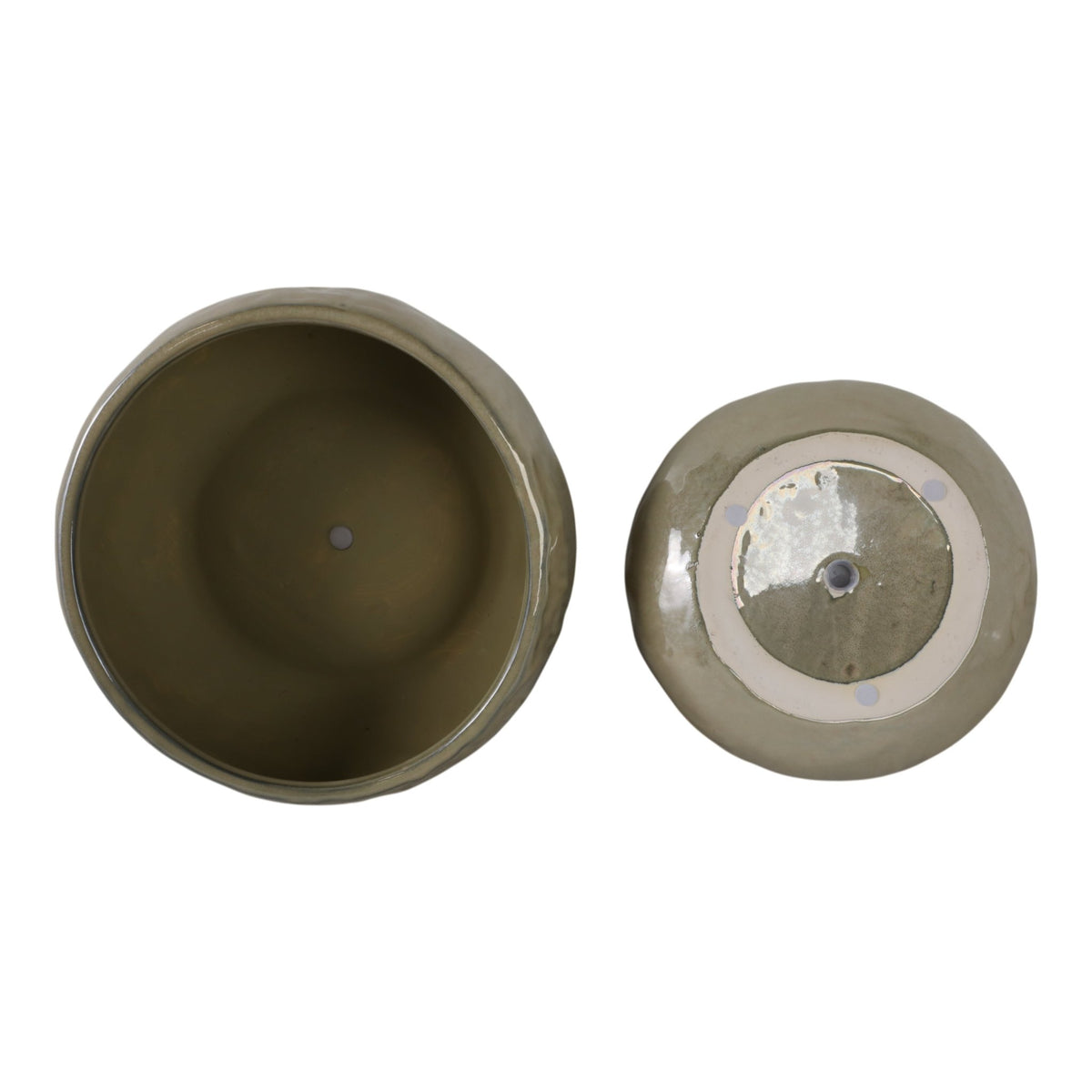 S/2 10/12" IRIDESCENT BOWL PLANTERS, GREEN Planter| Sagebrook Home