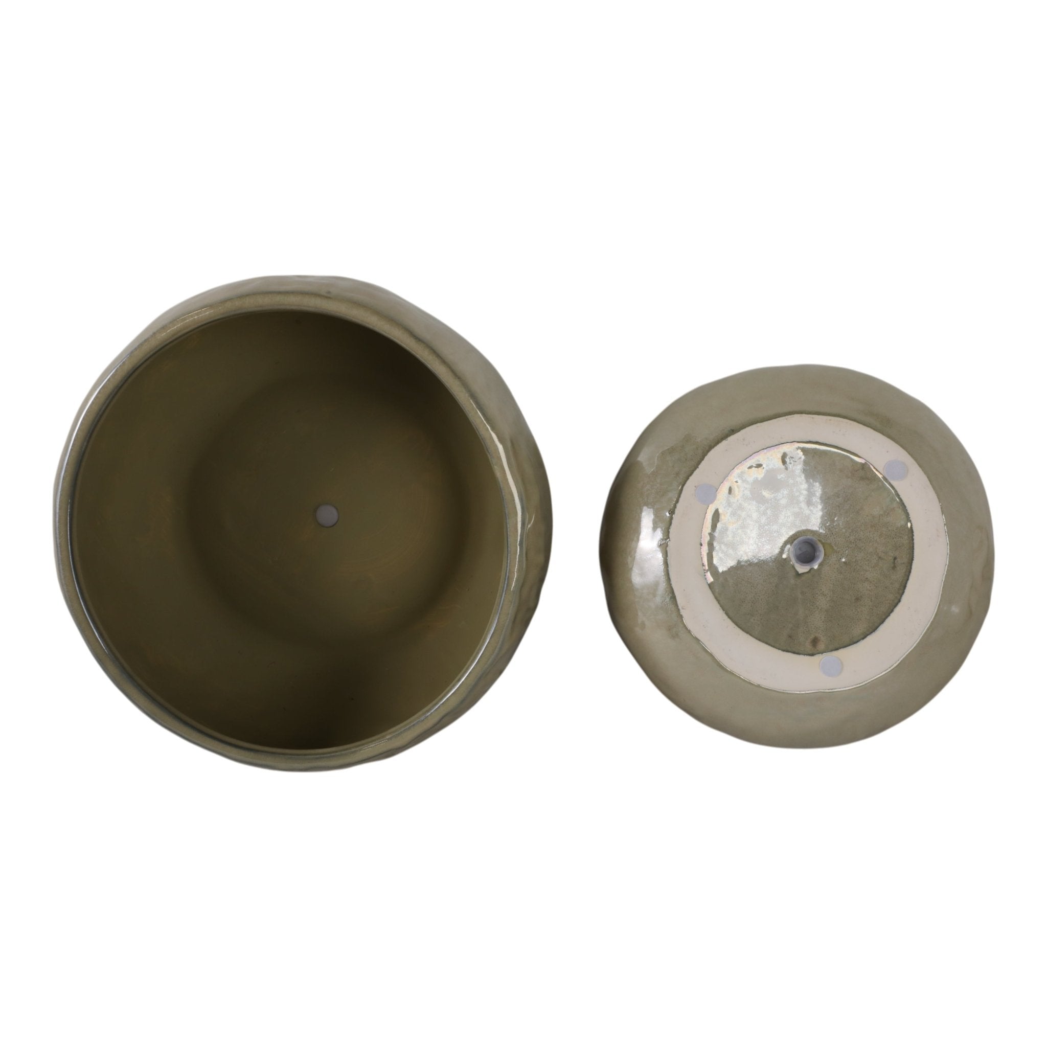 S/2 10/12" IRIDESCENT BOWL PLANTERS, GREEN Planter| Sagebrook Home