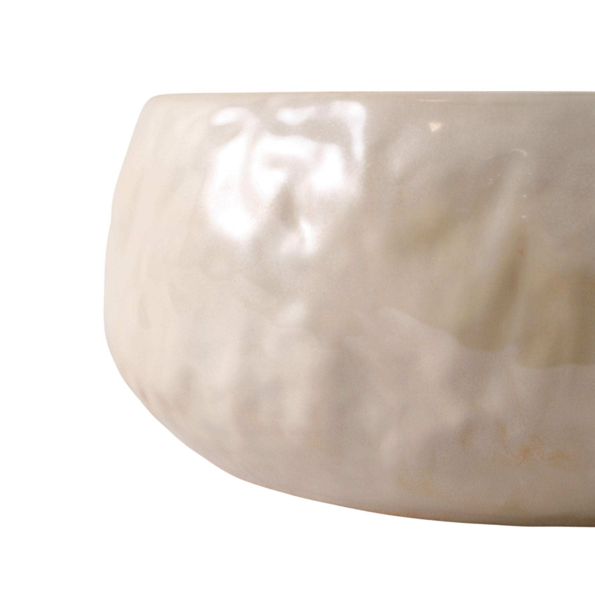 S/2 10/12" IRIDESCENT BOWL PLANTERS, WHITE Planter| Sagebrook Home