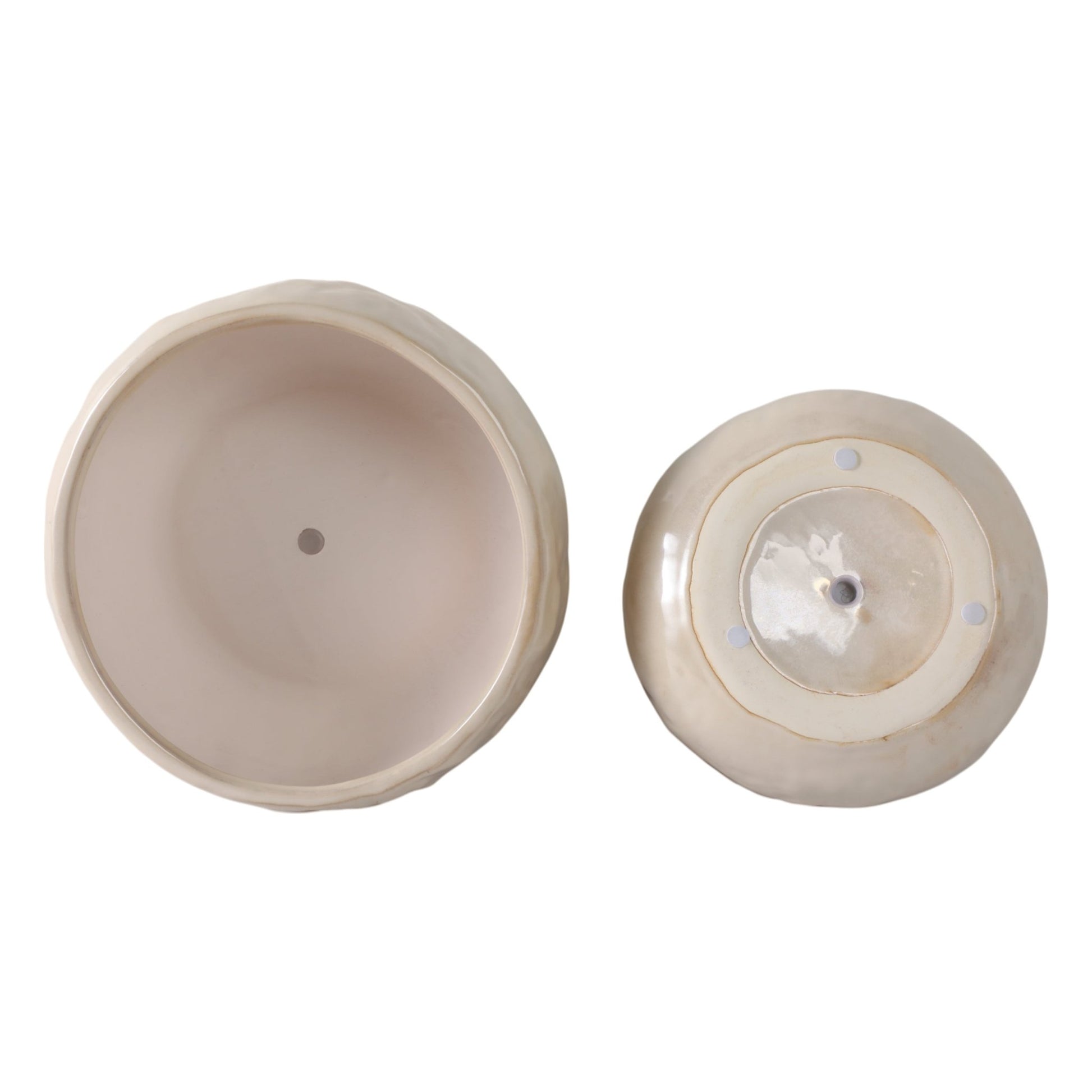 S/2 10/12" IRIDESCENT BOWL PLANTERS, WHITE Planter| Sagebrook Home