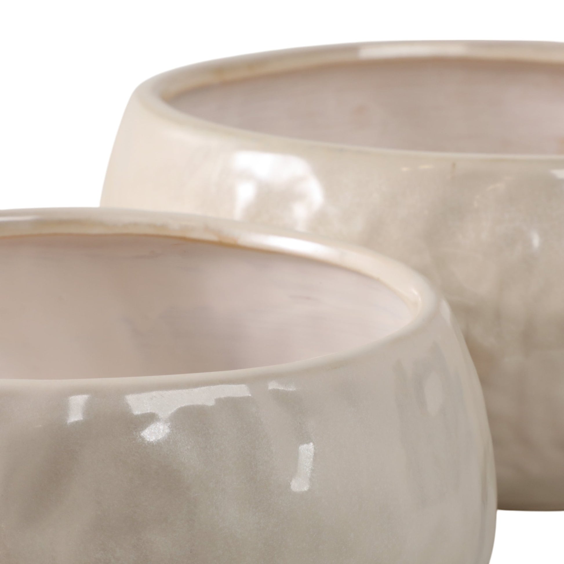 S/2 10/12" IRIDESCENT BOWL PLANTERS, WHITE Planter| Sagebrook Home