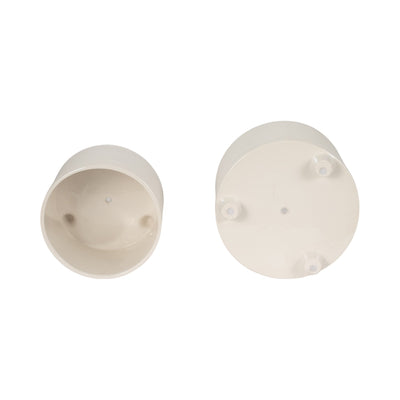 S/2 10/12" Iridescent Ribbed Planters, Ivory - Al Rugaib Furniture