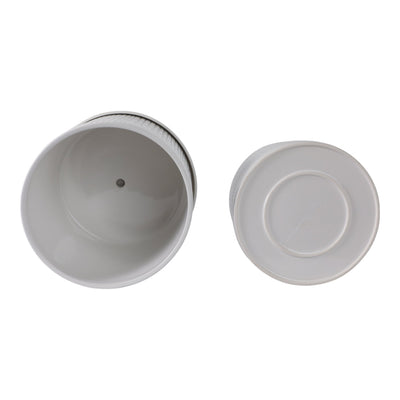 S/2 10/12" Line Textured Planter, White - Al Rugaib Furniture