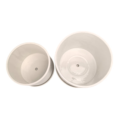 S/2 10/12" Modern Planter, White - Al Rugaib Furniture