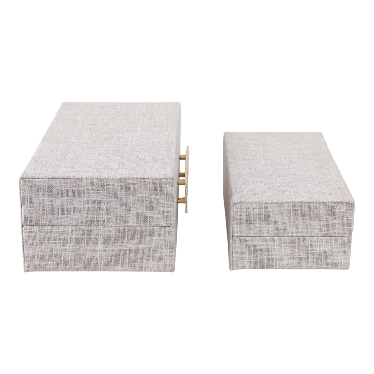 S/2 10/12" RECTANGULAR BOXES DOUBLE HARDWARE, WHT Table Decors| Sagebrook Home