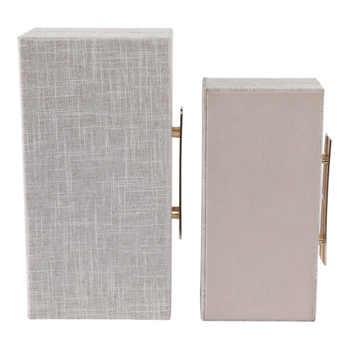 S/2 10/12" RECTANGULAR BOXES DOUBLE HARDWARE, WHT Table Decors| Sagebrook Home