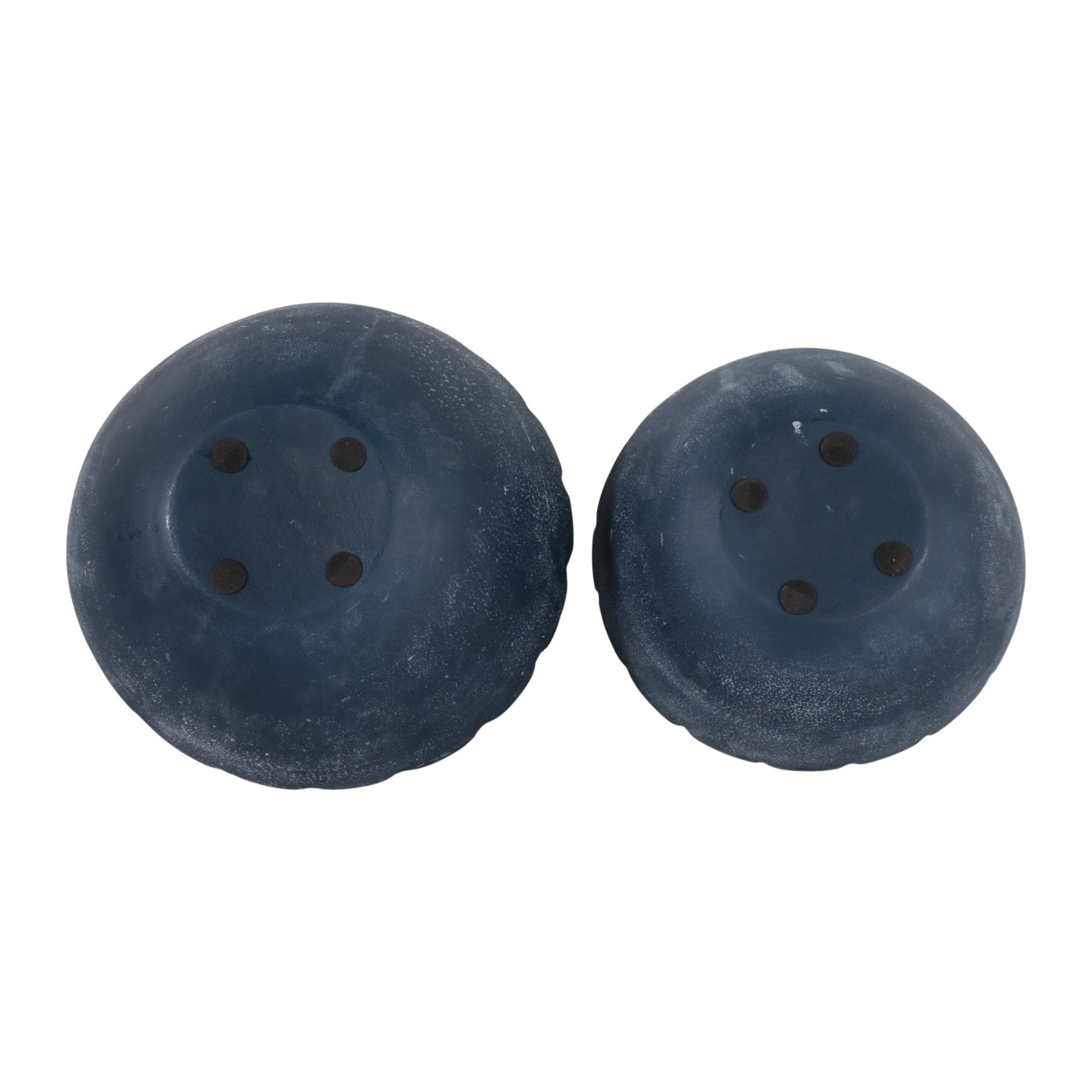 S/2 10/12" Scallop Edge Terracotta Bowls, Blue Bowl| Sagebrook Home