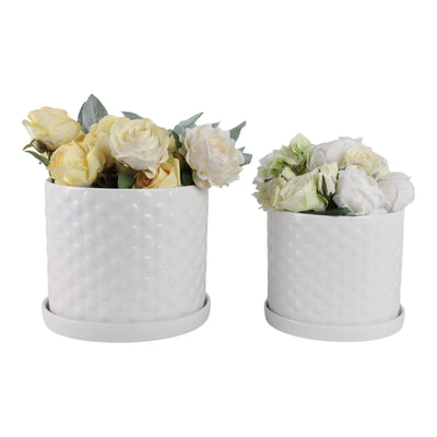 S/2 10/12" Small Bubble Planter, White - Al Rugaib Furniture