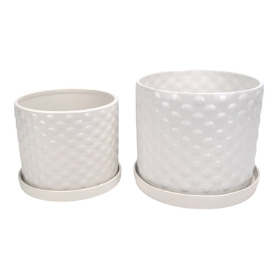 S/2 10/12" Small Bubble Planter, White - Al Rugaib Furniture