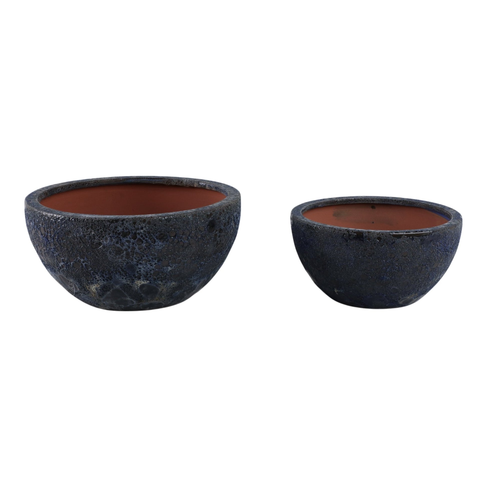 S/2 10/13" Lava Bowl Planters, Blue Planter| Sagebrook Home