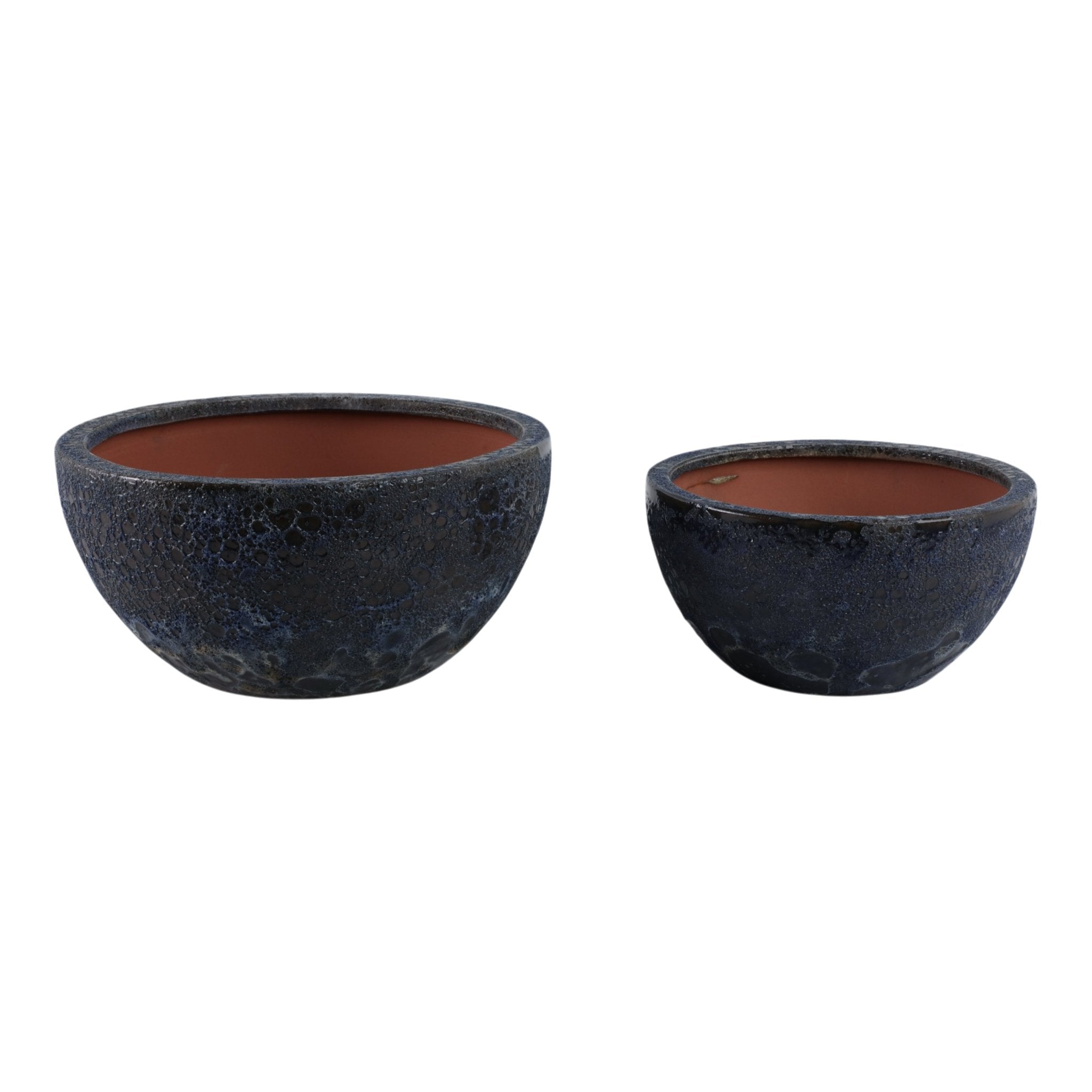 S/2 10/13" Lava Bowl Planters, Blue Planter| Sagebrook Home
