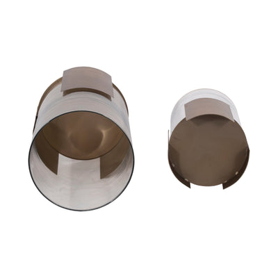 S/2 10/14" 3 - legged Contemporary Hurricane, Bronze - Al Rugaib Furniture