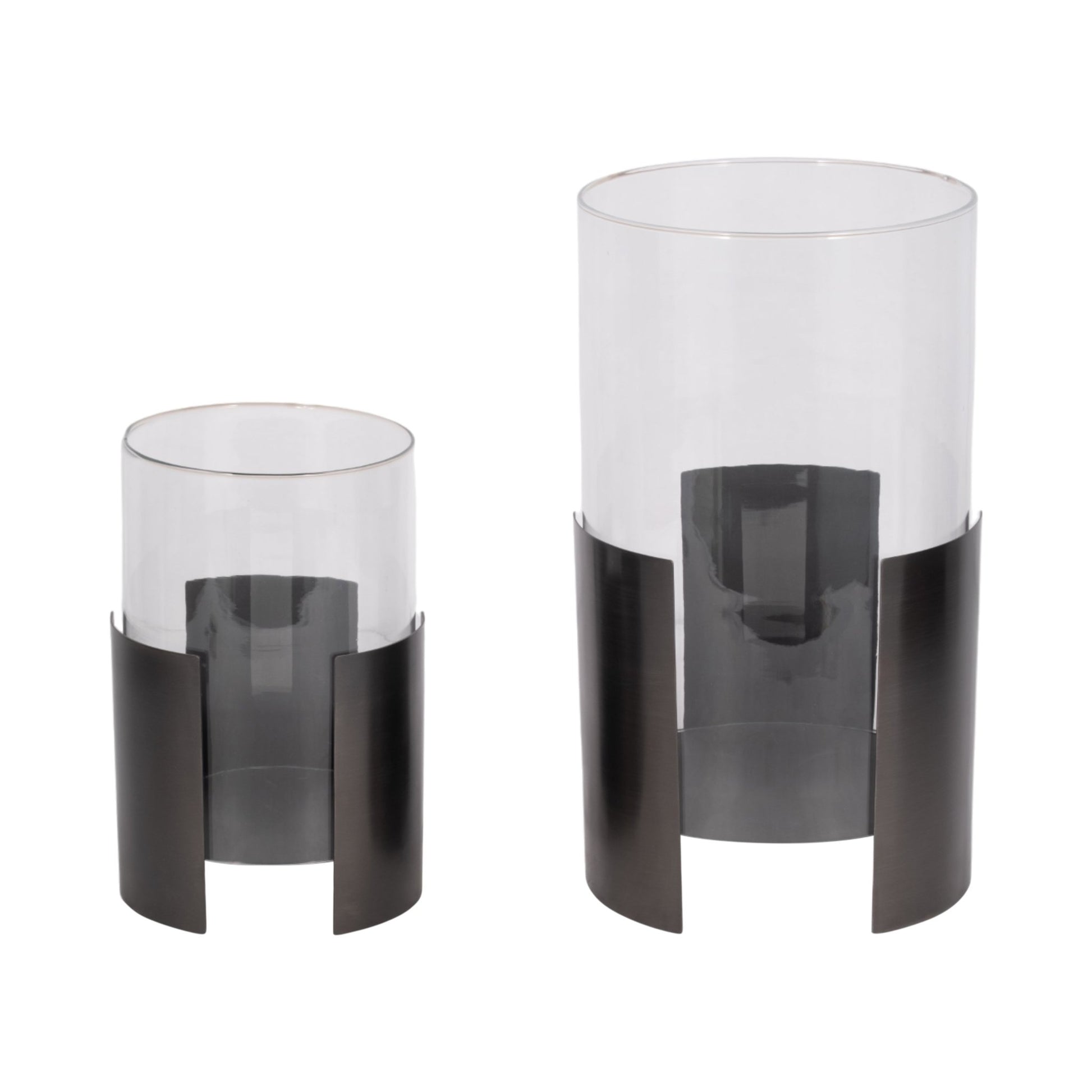 S/2 10/14" 3-LEGGED CONTEMPORARY HURRICANE, ZINC Table Decors| Sagebrook Home