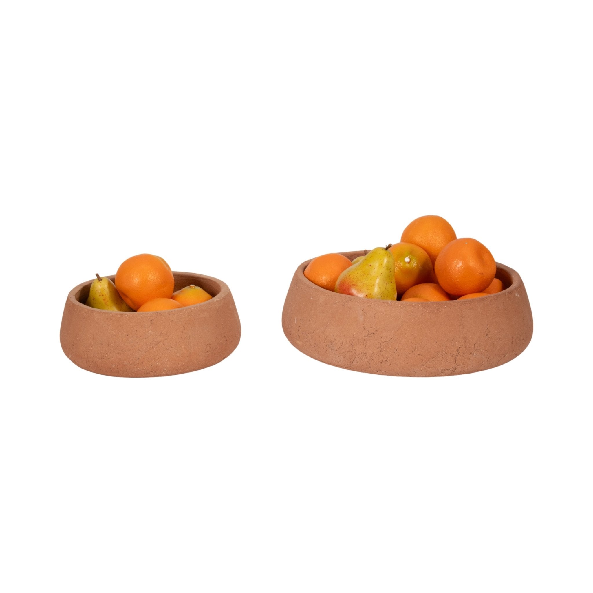 S/2 10/14" Terracotta Bowls, Natural Table Decors| Sagebrook Home