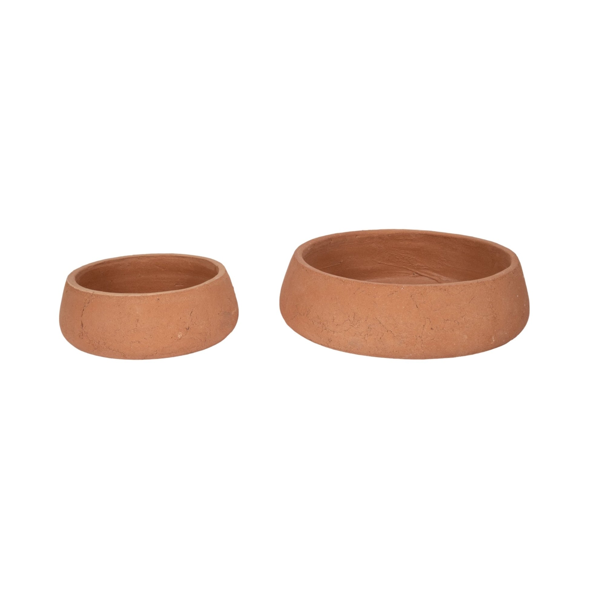 S/2 10/14" Terracotta Bowls, Natural Table Decors| Sagebrook Home