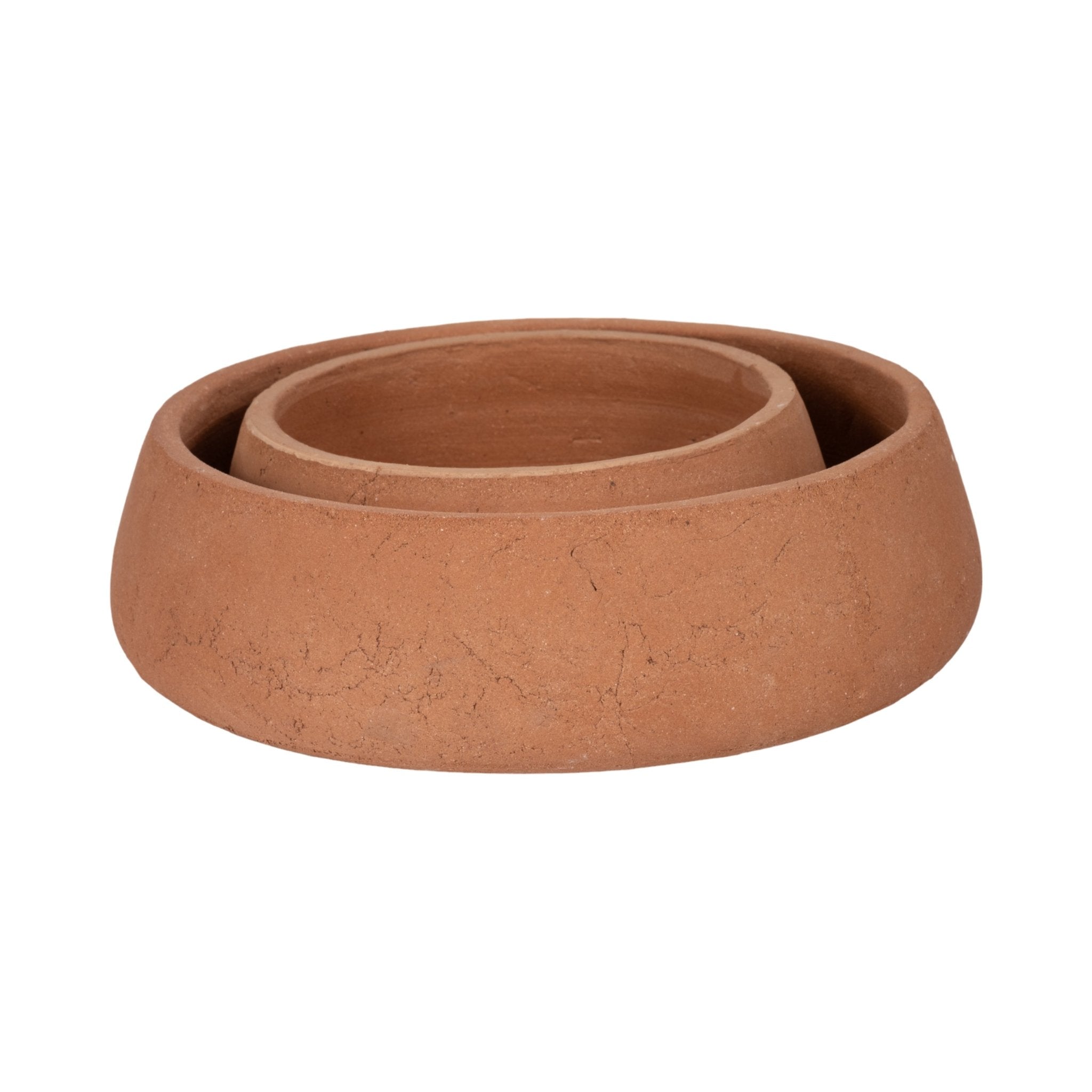 S/2 10/14" Terracotta Bowls, Natural Table Decors| Sagebrook Home