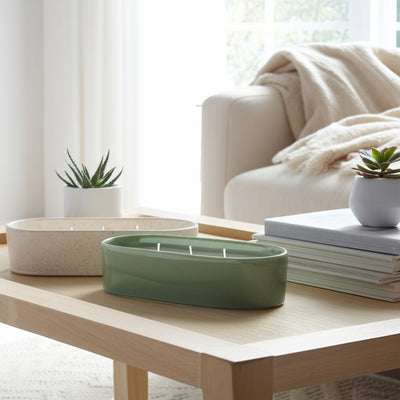 S/2 10x4" 19 Oz Grapefruit&ginger Oval Cndle,multi - Al Rugaib Furniture