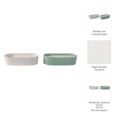 S/2 10x4" 19 Oz Grapefruit&ginger Oval Cndle,multi - Al Rugaib Furniture