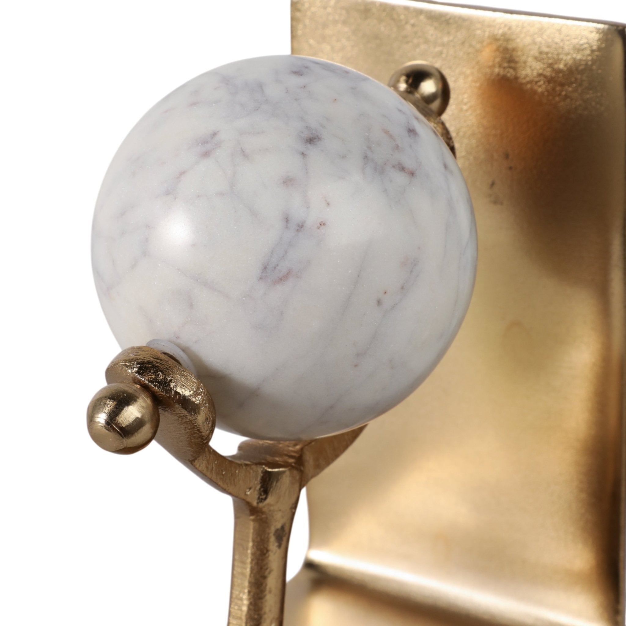 S/2 11" Henrico Marble Globe Bookends, Gold Table Decors| Sagebrook Home