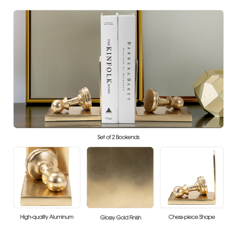S/2 11" Julian Chess Bookends - Al Rugaib Furniture