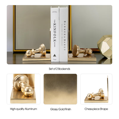 S/2 11" Julian Chess Bookends - Al Rugaib Furniture