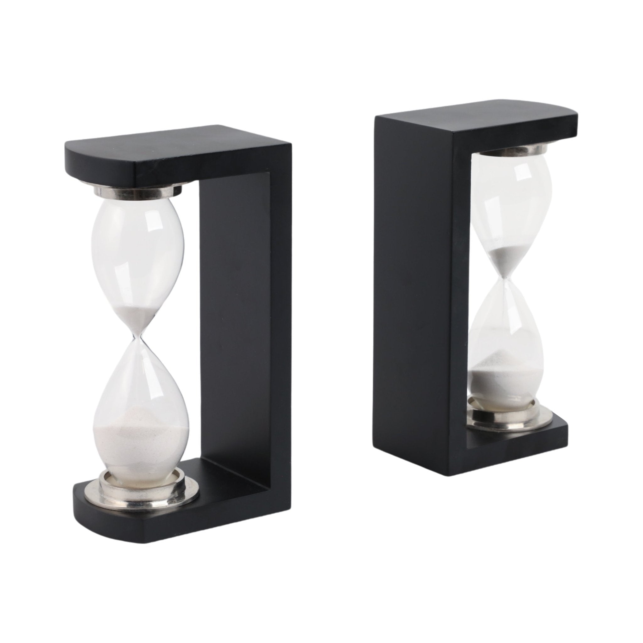 S/2 11" Raven Large Hourglass Bookends Table Decors| Sagebrook Home