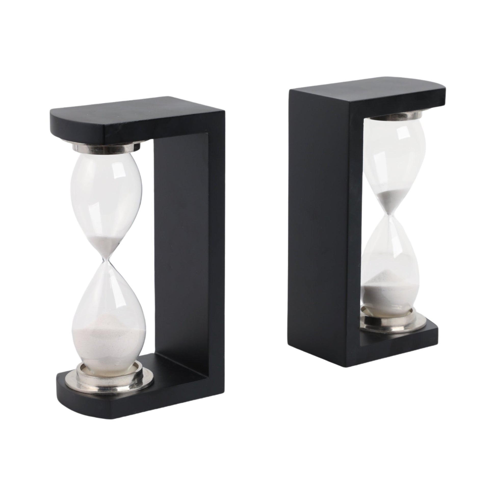 S/2 11" Raven Large Hourglass Bookends Table Decors| Sagebrook Home